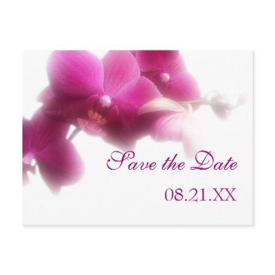 Pink Orchid Save the Date Announcement Postcard