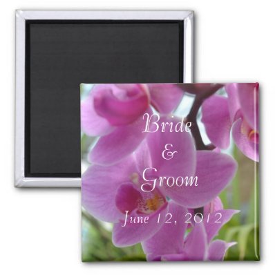 Pink Orchid Save the Date Magnet