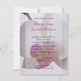 Pink Orchid Wedding Invitation invitation