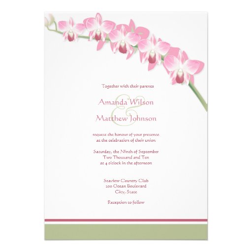 Pink Orchid Wedding Invitations 5 Quot X 7 Quot Invitation Card Zazzle Orchid Wedding Invitation Template