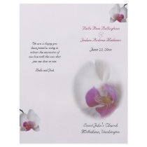 Pink Orchid Wedding Program Custom Flyer