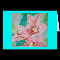 pink orchids cards