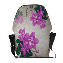 Pink Orchids Customizable messenger bags