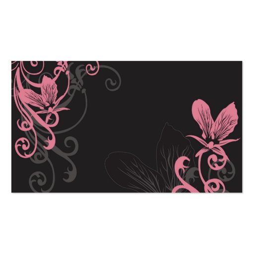 Pink orchids Profile Card Business Card Template