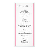Pink Outline Reception Menu Personalized Rack Card