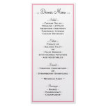 Pink Outline Reception Menu rack cards