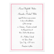 Pink Outline Wedding Invitations