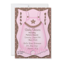 Pink Overalls Baby Shower Custom Invite