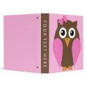 Pink Owl & A Bow Binder binder