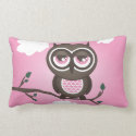 Pink Owl American Mojo Throw Pillow throwpillow