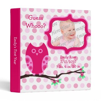Pink Owl Baby Photo Book Binder