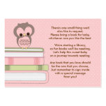 Pink Owl Baby Shower Book Insert Request Card Business Card Templates