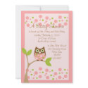 Pink Owl Baby Shower Invitation invitation
