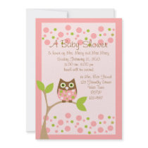 Pink Owl Baby Shower Invitation by candystore Pink Owl Baby Shower Invitation