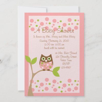  Baby Toys on Pink Owl Baby Shower Invitation  10 Pack
