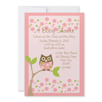 Pink Owl Baby Shower Invitation (10-pack)