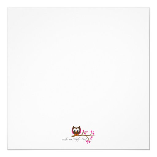 Pink Owl Baby Shower Invitation