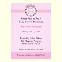 Pink Owl Baby Shower Invitation invitations
