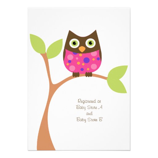 Pink Owl Baby Shower Invitation-hotpink by request