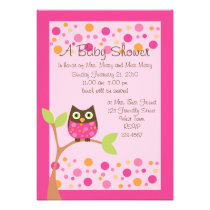 Pink Owl Baby Shower Invitation-hotpink by request invitations