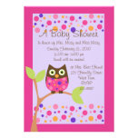 Pink Owl Baby Shower Invitation-hotpink by request