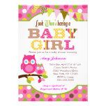 Pink Owl Baby Shower Invitations - Baby Girl