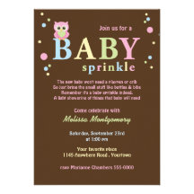 Pink Owl Baby Sprinkle Invitation