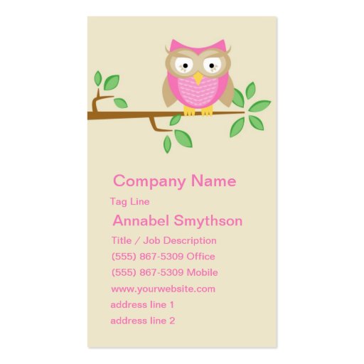 Pink Owl Business Card