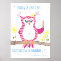 Pink Owl Classroom Poster .