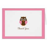 Pink Owl Custom Folded Thank You Cards
