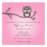 Pink Owl Invitation