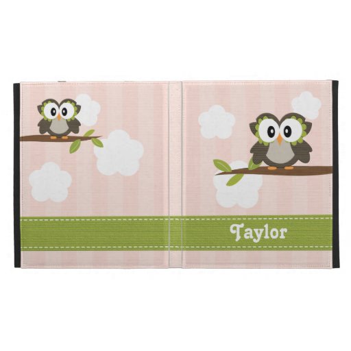 Pink Owl iPad Folio Case Cover