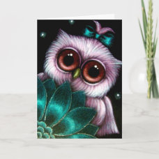 Pink Owl It's a Girl Card card