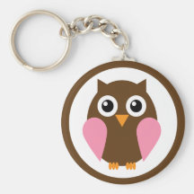 Pink Owl Key Chains