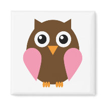 Pink Owl Magnets