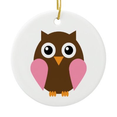 Pink Owl Ornaments