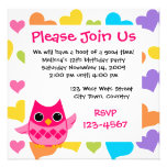 Pink Owl Personalized Announcement