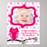 Pink Owl Personalized Scrapbook Page Print