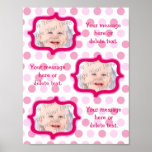 Pink Owl Personalized Scrapbook Page (Three Left) Poster