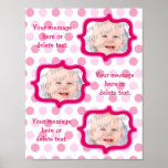 Pink Owl Personalized Scrapbook Page (Three Right) Posters
