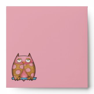 Pink Owl pink Invitation Envelope envelope