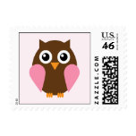 Pink Owl Postage Stamps