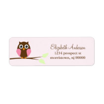 Pink Owl Return Address Labels