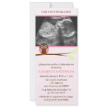 Pink Owl Sonogram Baby Shower Invitations