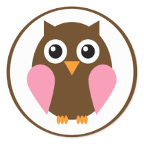 Pink Owl stickers by heartlocked Pink Owl stickers