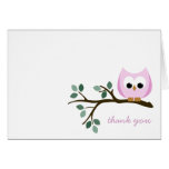 Pink Owl Thank You Card