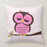 Pink Owl Throw Pillows