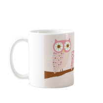 Pink Owls in a Row Mug