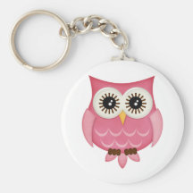 Pink Owls Keychains
