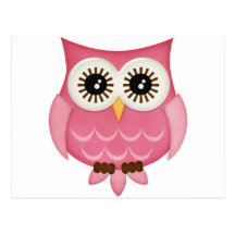 Pink Owls Post Cards
